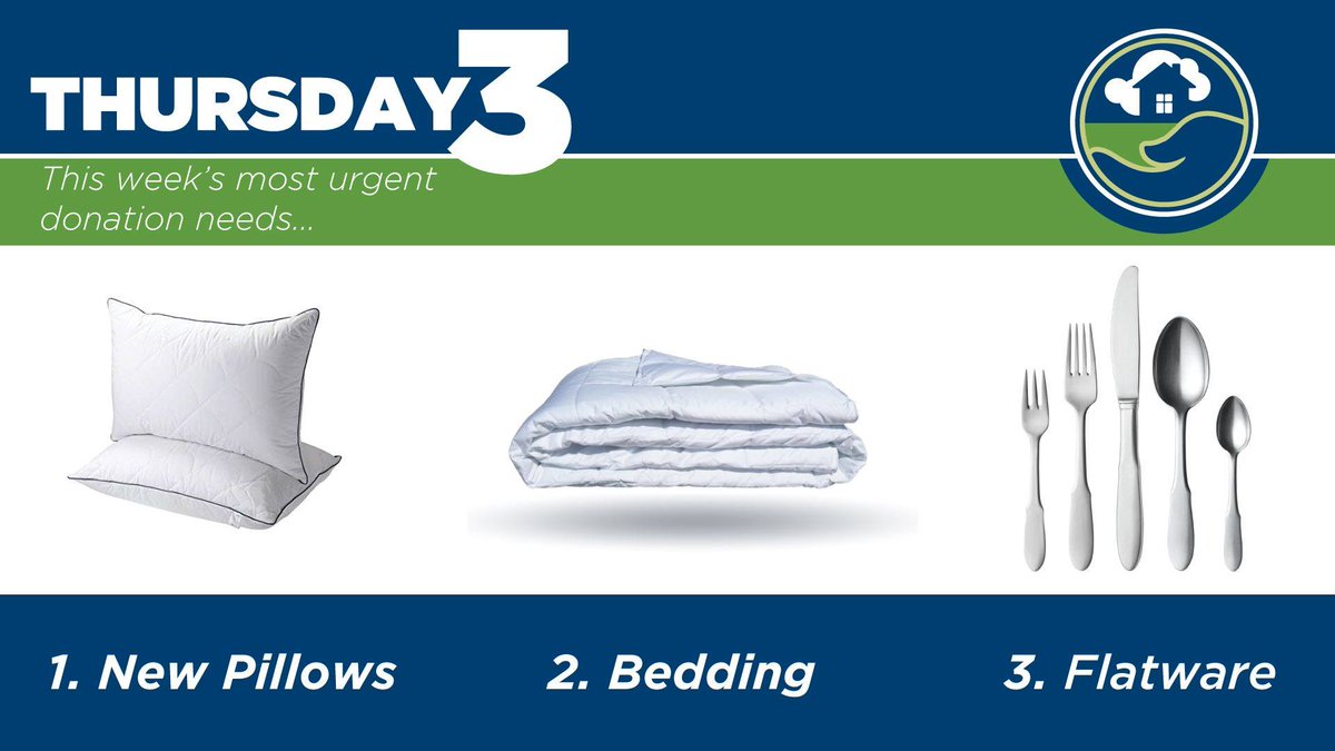 Thursday 3- top needs this week (posting a bit late): new pillows, bedding, flatware. #Donate during open hours thesharingshed.org/contact or give financially paypal.me/sharingshed. #serving our community