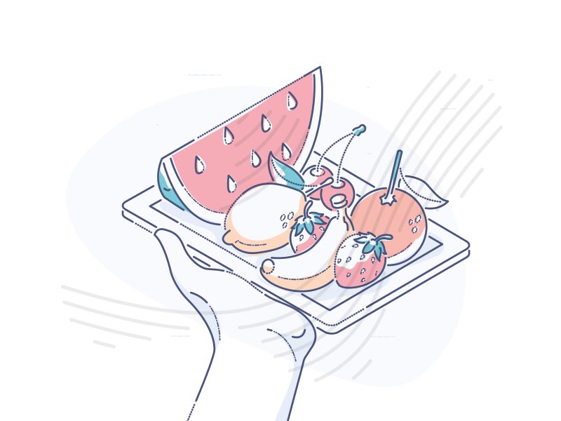 Isometric fresh food for this tasty Friday. Playful content creation for a US based Fintech Co