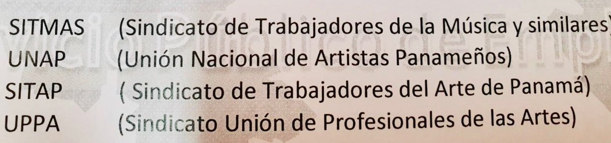 Amigos aquí están los sindicatos! Obsérvese que dos de estos sindicatos cubren todas las artes! Pintores, artistas plásticos, diseñadores, escultores etc! 
Que han hecho estos sindicatos por ustedes?