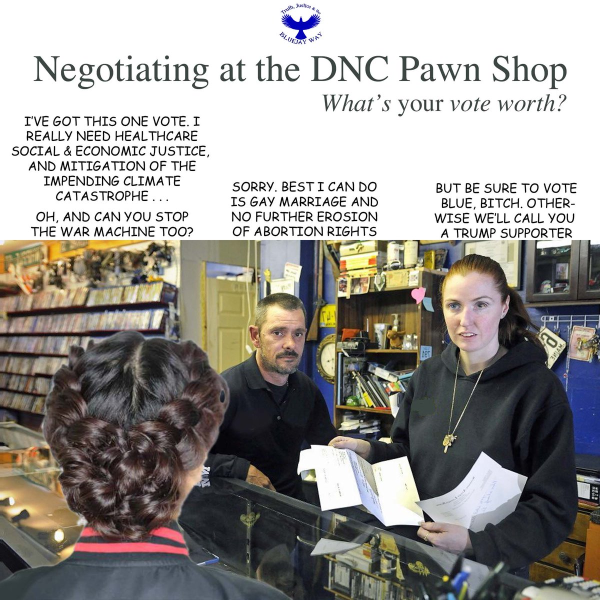 blackbarthnews's tweet photo. @RepAdamSchiff it's never been the russians. 
it's the greed of the corporate class.
#DNCsucks
#DNClies
#DNCcheated
#ShouldBeBernie
#DemocratsSuck
#URfuckingLiar https://t.co/sm83zkPdit