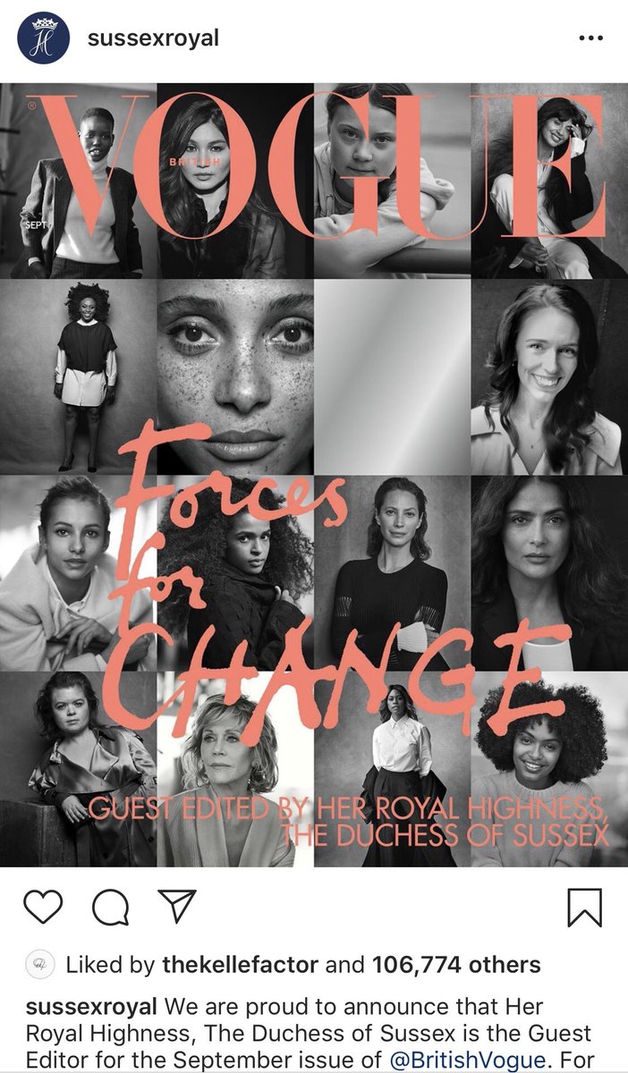 It’s really happening! #meghanmarkle is guest editing the September issue of @voguemagazine Change indeed! 
instagram.com/p/B0ebh7tlnVl/…
#septemberissue #guesteditor