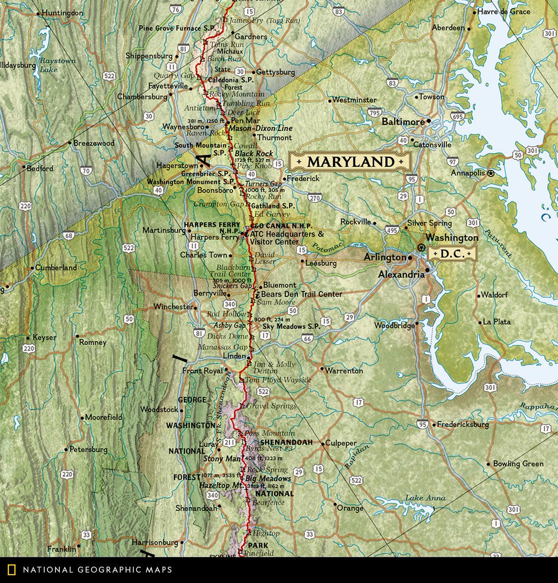 NatGeoMaps's tweet photo. Map of the Day: Proposed by conservationist Benton MacKaye in 1921, the Appalachian Trail stretches more than 2,190 miles throughout 14 states. This Appalachian Trail wall map highlights the entire route from Georgia to Maine. https://t.co/zSQIjVjCOS #MapOTD #AppalachianTrail https://t.co/oZFTCQW7HR