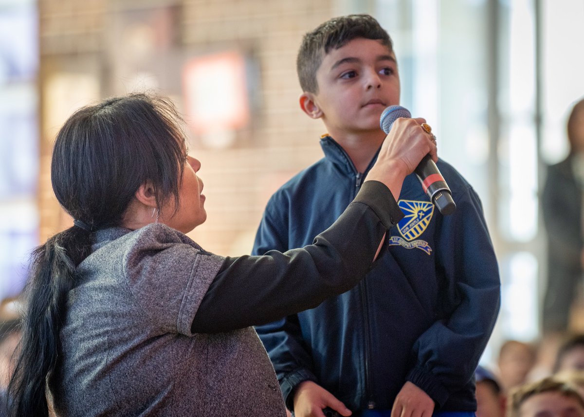 Christine Anu visited students and staff at 
<a href="/StJosephEnfield/">St Joseph's Enfield</a> to teach them about Indigenous culture in honour of National #NAIDOC Week, which fell during the holidays this year. Her visit explored the traditional languages, musical instruments and dances of the Torres Strait.