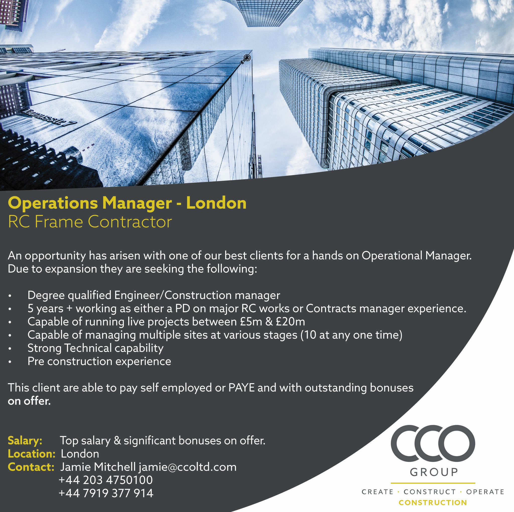 ccogroup on Twitter "**CCO Construction job of the week** Contact