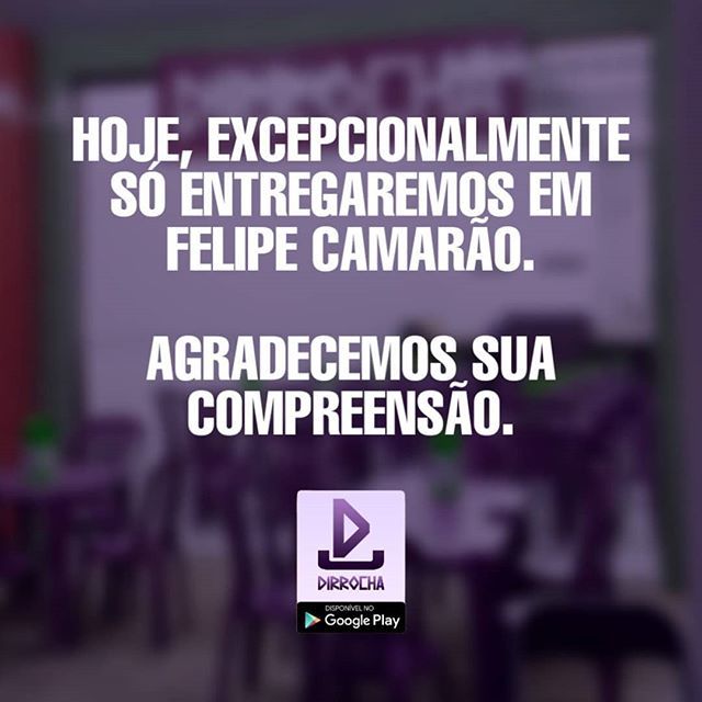 dirrochalanches's tweet photo. HOJE, DOMINGO 28/07, excepcionalmente só entregaremos em Felipe Camarão. Agradecemos sua compreensão. https://t.co/Tt1tgvutnR