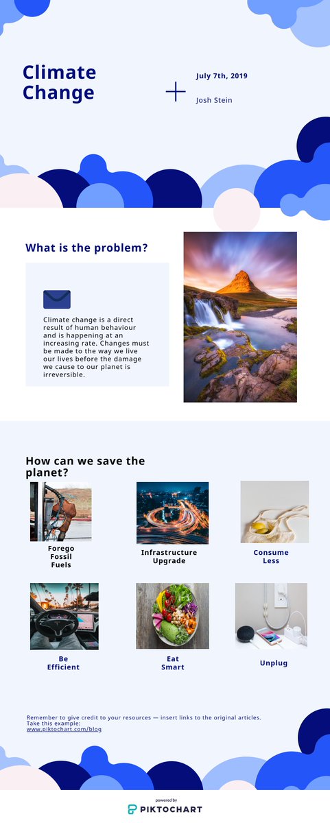 EM203JStein's tweet photo. I created an infographic that highlights the problem of #ClimateChange and lets you know a few ways you can do your part to save the planet! #EM203Mueller https://t.co/zzfErVk0VJ