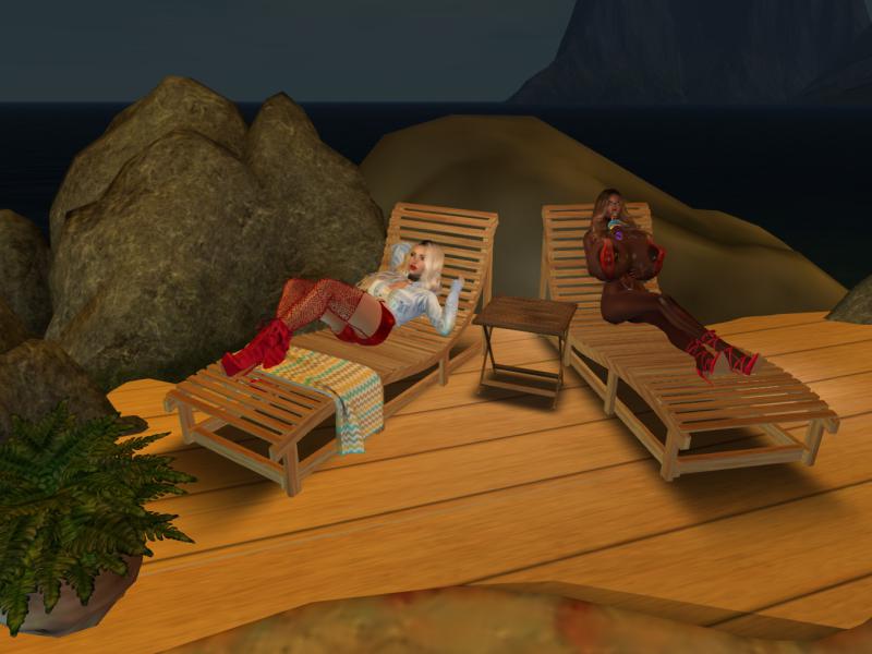 _Icon_Allen_'s tweet photo. After a day of shopping, demoing, flying and unfortunatly crashing, it was time to just chill ..... with a slushy.

Annah: "and right after this pic..the bathing suit top snaped like a richocet and sent a man to the the ER with a painful erection that won't go down."  #SecondLife https://t.co/q5MYkMbqJ3
