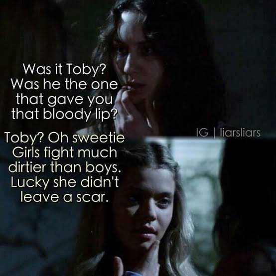 punkdoechloe's tweet image. I never found out who gave Ali that bloody lip..