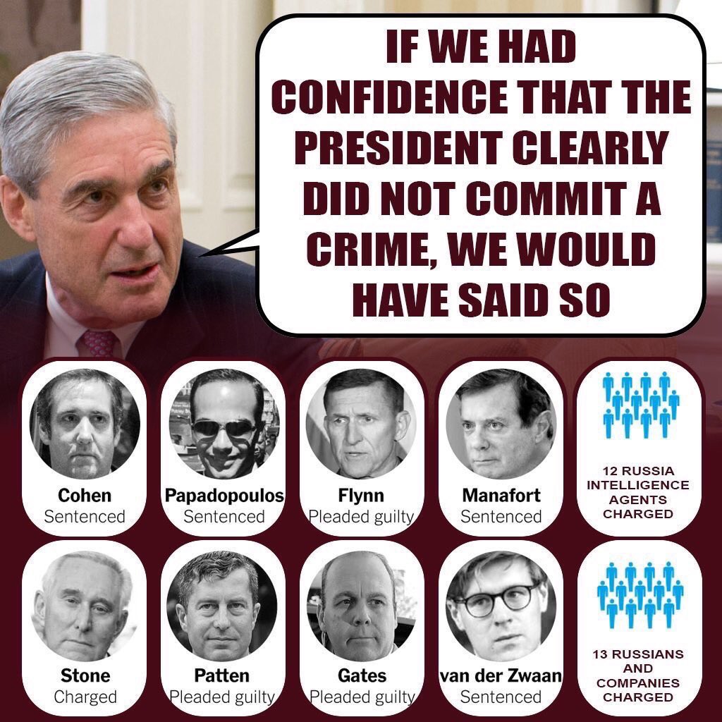 JUNITHEHITMAN's tweet photo. @GOP @realDonaldTrump #MuellerReport did not exonerate #DemagogueTrump and he’s going to prison when he leaves office😆 https://t.co/HRqosEBGIB