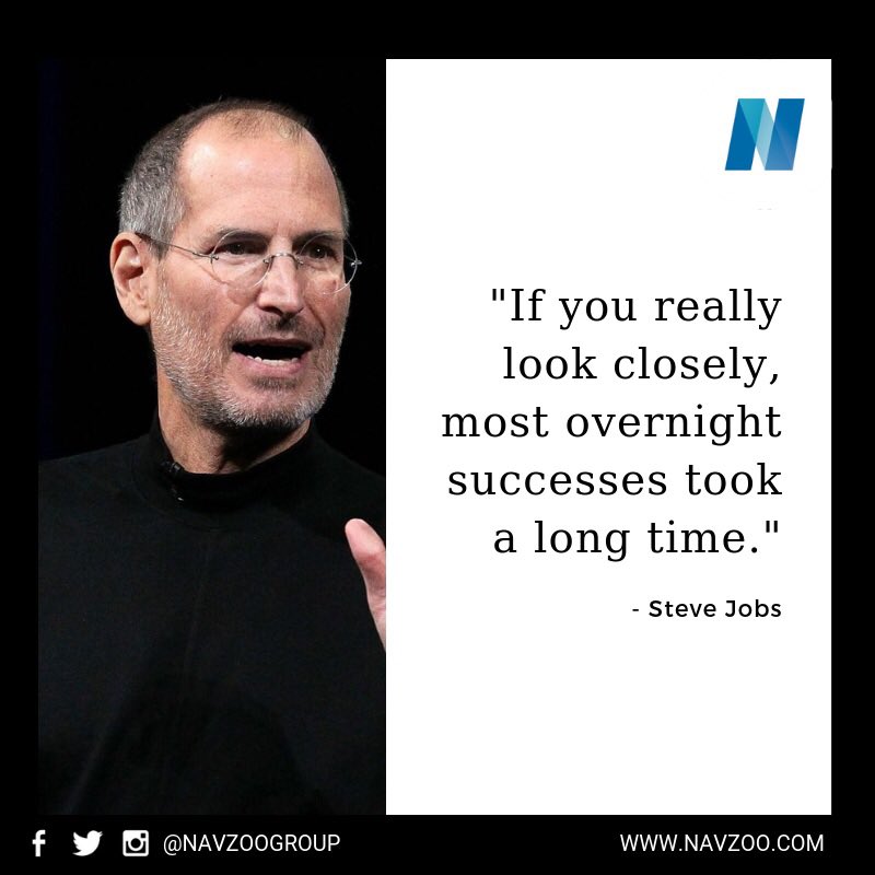 “If you really look closely, most overnight successes took a long time.” - Steve Jobs

#stevejobs #mondaymotivation #quotes #motivationalquote #apple #successquotes #wowexperience #socialmedia #navzoo #quotesdaily #success #navimumbai #successmantra #mantra