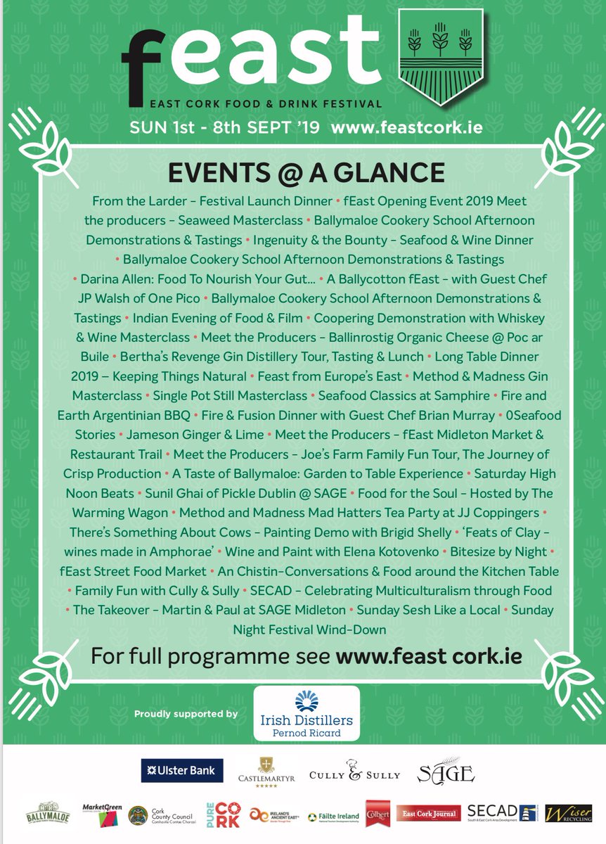fEast Cork @ A Glance for 2019 👍🏻✅🇮🇪
