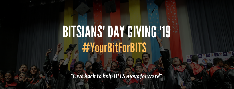 bitspilaniindia's tweet photo. BITSAA is excited to announce the 3rd edition of the BITSians' Day Giving!!!
#BITSiansDayGiving
#YourBitForBITS
Donate now: https://t.co/mFtf9PuYMa
https://t.co/I8G54Hmxh8 https://t.co/vqLTON2K1d