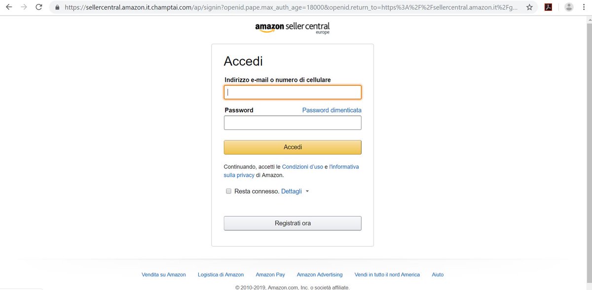 amazon seller central login page