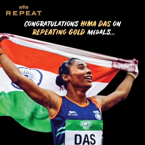 Congratulations HIMA DAS on REPEATing gold medals...
#HimaDas #GoldMedal #BFF #Brew #DrinkResponsibly #Repeat #Premium #Strong #Chilled #Cheers #GoodThingsCallForARepeat #Drink #Dance #Music #RepeatDrinkers