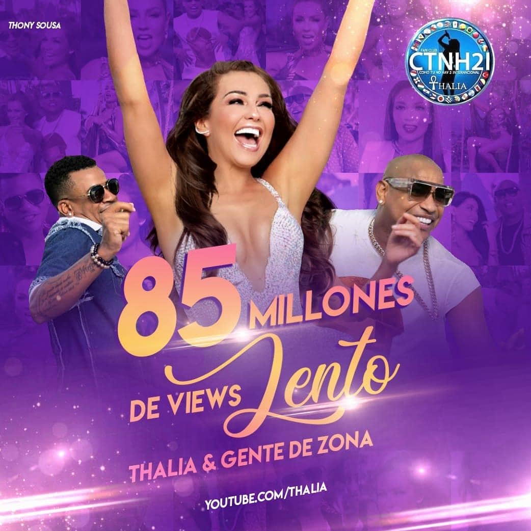 Serchcury's tweet photo. 🔥💖🎶 Y sigue arrasando de la #ReinaDelPopLatino @thalia, ya rebasa su HIT del verano #Lento #85Millones de VIEWS de su Video Oficial en YouTube https://t.co/AZUz6dCrWp a dueto con @GdZOficial ..... FELICIDADES THALÍA vamos por esos 100 Millones de vistas @sonymusicmexico https://t.co/EHX6hDK15K