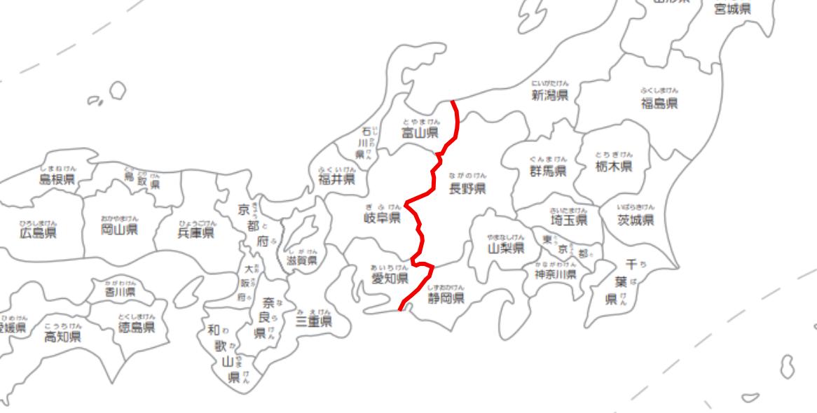 Yanagippara 東日本 西日本の区分は実にいろいろありますが 富山 岐阜 愛知が西日本に入るのが最も自然でしょうか 東京 大阪からの距離から見てもほぼ中間ですしね T Co Kq6saspukw Twitter