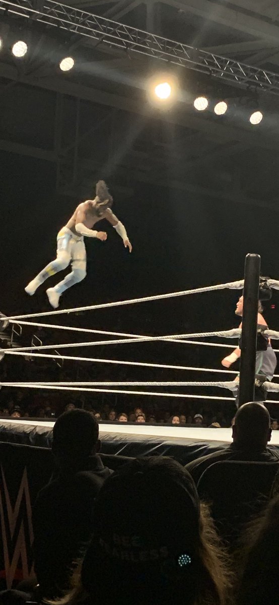 tjsmith08's tweet photo. Caught @TrueKofi taking flight at #wwecapegirardeau Thanks for the great show. My son had a blast even though he didn’t get to catch a pancake. https://t.co/xsDvQ1g7Px
