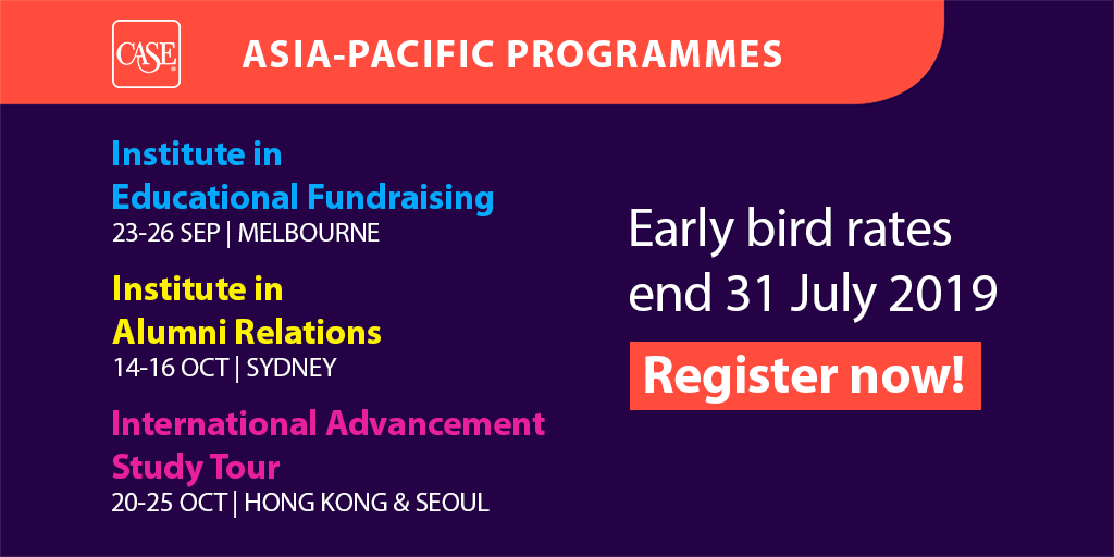 case_asia_pac's tweet photo. TWO MORE DAYS till the end of early bird for #CASEAPIEF, #CASEAPIAR and #CASEIAST! Gather your advancement colleagues and sign up today: https://t.co/6itcLq3Goh
#fundraising #development #alumnirelations https://t.co/GboKkw3ysb