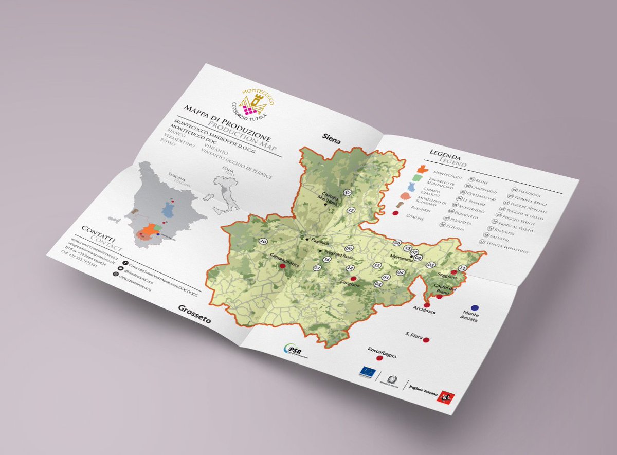 La nuova mappa di produzione del Consorzio Montecucco - is.gd/n77ZHZ - #Enogastronomiacomunicata #Graphicdesign #Winetrade