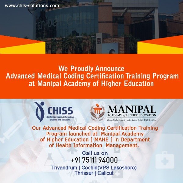 chissolutions's tweet image. We proudly announce “Advanced Medical Coding Certification Training Program”at Manipal Academy for Higher Education
#MedicalCodingTraining #MedicalCodingCourses #MedicalCoding #MedicalCodingCareer #MedicalCodingJobs 
#OnlineMedicalCoding #OnlineMedicalCodingTraining #MAHE