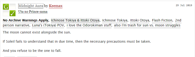 UtapriFanzine's tweet photo. 🌟Countdown Day 5🌟:
A Odorokiman inspired flash fiction by Admin Jinx!
https://t.co/Mh8qOlpqm5
@StormyJinx #SLzine https://t.co/WWb6GE8ZF9
