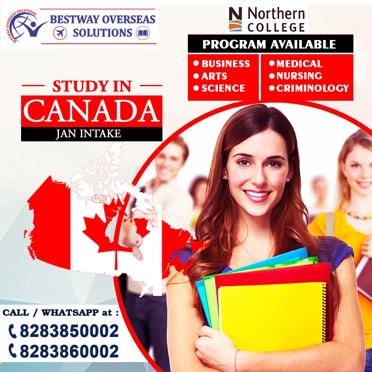 Just grab your chance to Study In Canada in january  Intakes. For more details visit us at: bestwayoverseas.com
Apply Now!!!!
#StudyInCanada #CanadaStudyVisa #StudyAbroadCanada #Punjab #Chandigarh #Mohali #Haryana #HimachalPradesh