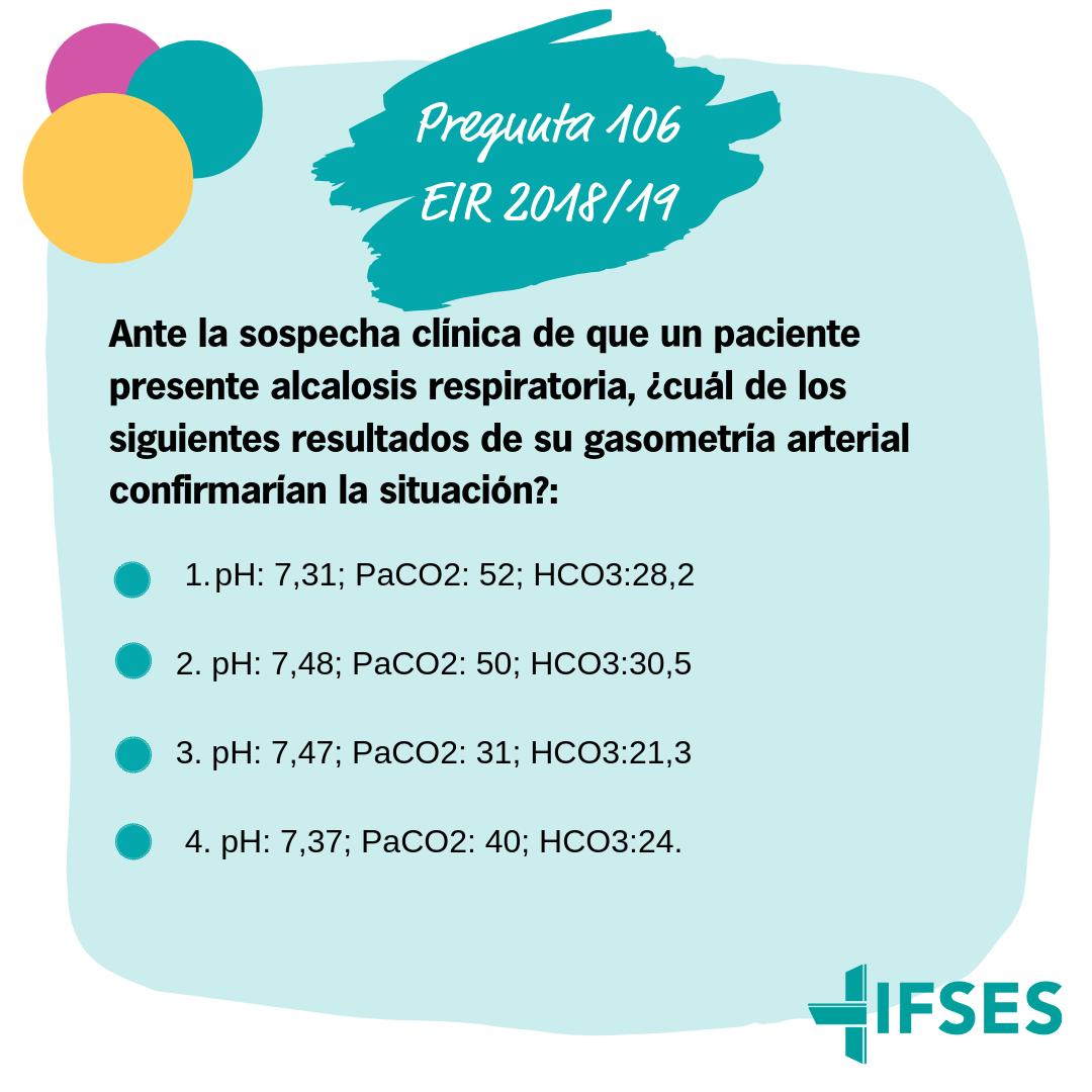 IFSES's tweet photo. 📌Lunes de pregunta! Esta vez cambiamos y repasamos pregunta #EIR del pasado examen. 

¿Cómo llevas las gasometrías? 😉 

#eir20 #eir2020 #ope #opozulo #enfermeria https://t.co/ElIhaSPfXr