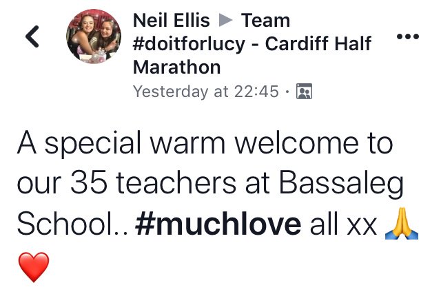 LucyEllisLove's tweet photo. #TeamLucy #CardiffHalf #RunForLucy #MuchLove @HeadteacherBas1 @BassalegSchool1 https://t.co/HmD1KQRho1