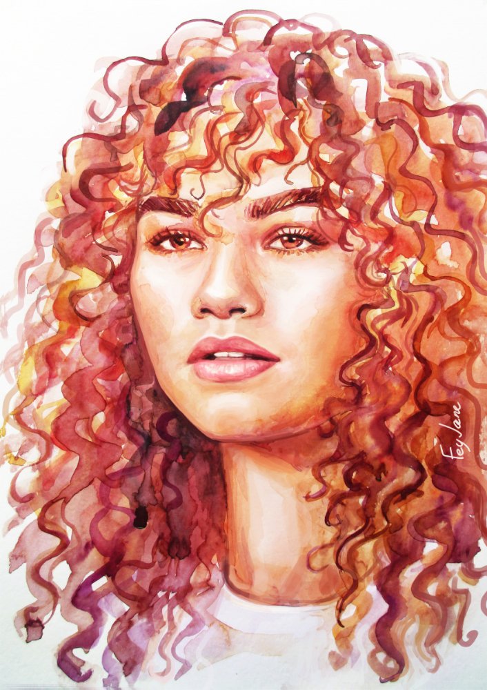 Evgenia Kartashova on Twitter: "Zendaya, watercolor, photoshop @Zenday...