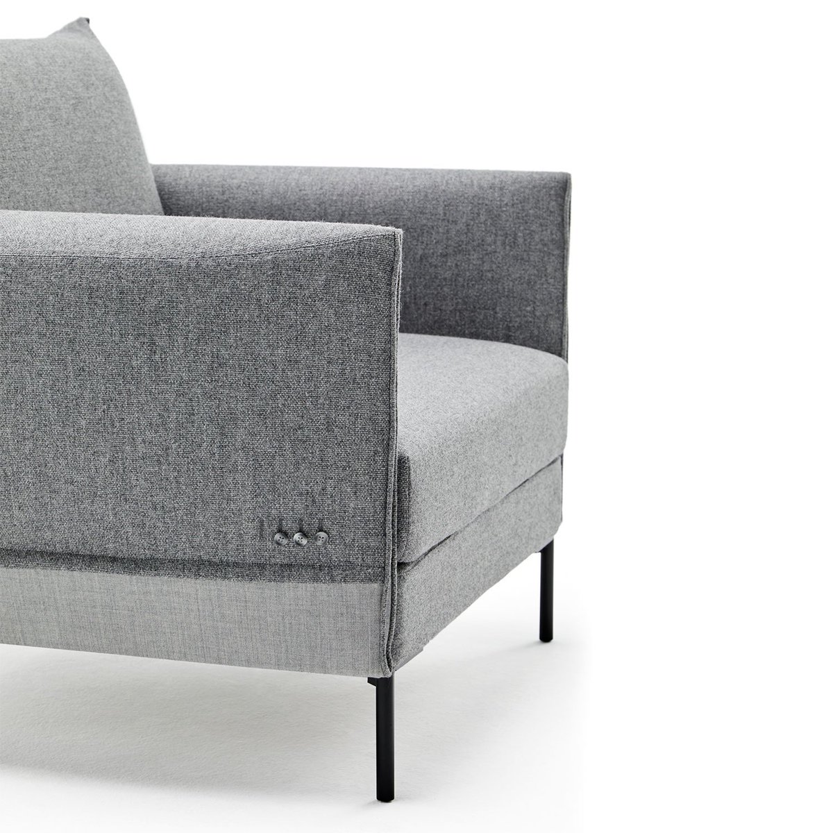 HARDY Collection. The armrests are inspired in the refined cuffs of tailored suits. We are drawn to beautifully crafted buttons and buttonholes at the sides.
#design <a href="/estudiHac/">estudi{H}ac</a> 
#seating #modular #system #contemporary #contract #furnituredesign #interiorproject #blascoandvila