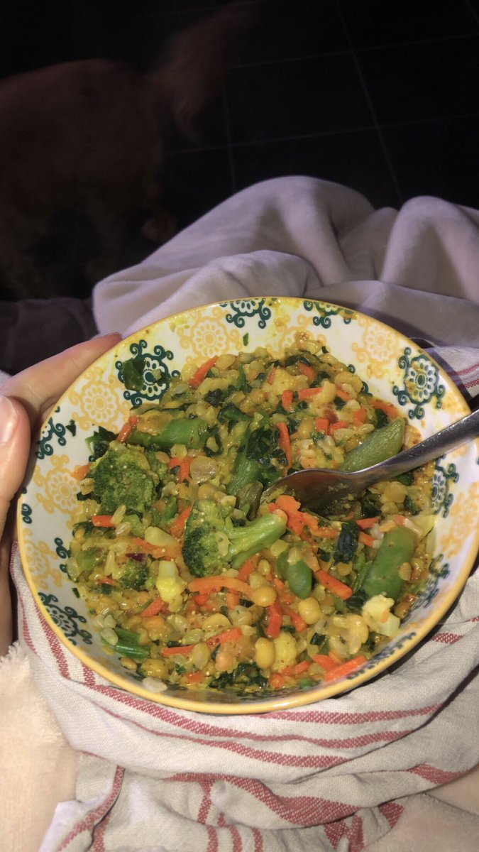 ikigaii's tweet photo. my food isn’t pretty but it tastes so nice hehe, not pictured is two chai lattes &amp; two pieces of bread 
intake: about 800 cals https://t.co/QFIbwTFyUN