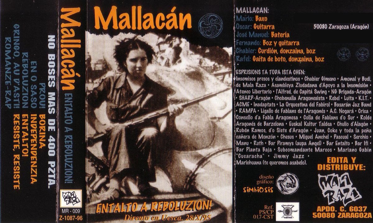 igoiz17's tweet photo. Ha pasado casi un cuarto de siglo desde que @Mallacanofizial lanzará su primera maqueta "Entalto a reboluzión!", un K7 editado por Mala Raza del directo grabado en Uesca el 28 de octubre de 1995. Una auténtica maravilla por lo que significó y significa https://t.co/It2O456T4p https://t.co/idWiNY0CHv