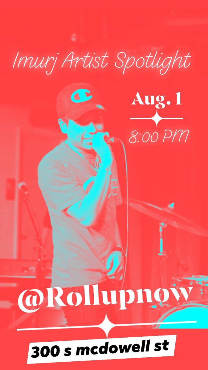 rollupnow1's tweet photo. @ Rollupnow #Live at Imurj in downtown Raleigh. Show is August 1st 📆 #rap #hiphop #music #concert #poster #ticket https://t.co/xro4qNiC5Z
