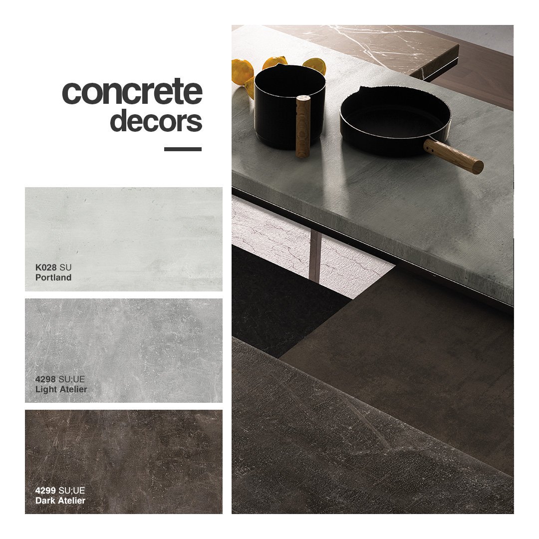Kronospan's tweet photo. #Concrete surfaces with an industrial look are a real trend for retail and #furnitureDesign. Our concrete decors can add a touch of #IndustrialChic and look great when juxtaposed against something natural as wood.
#Kronospan #ConcreteDesign #Portland #LightAtelier #DarkAtelier https://t.co/c7ZFHLwPd8