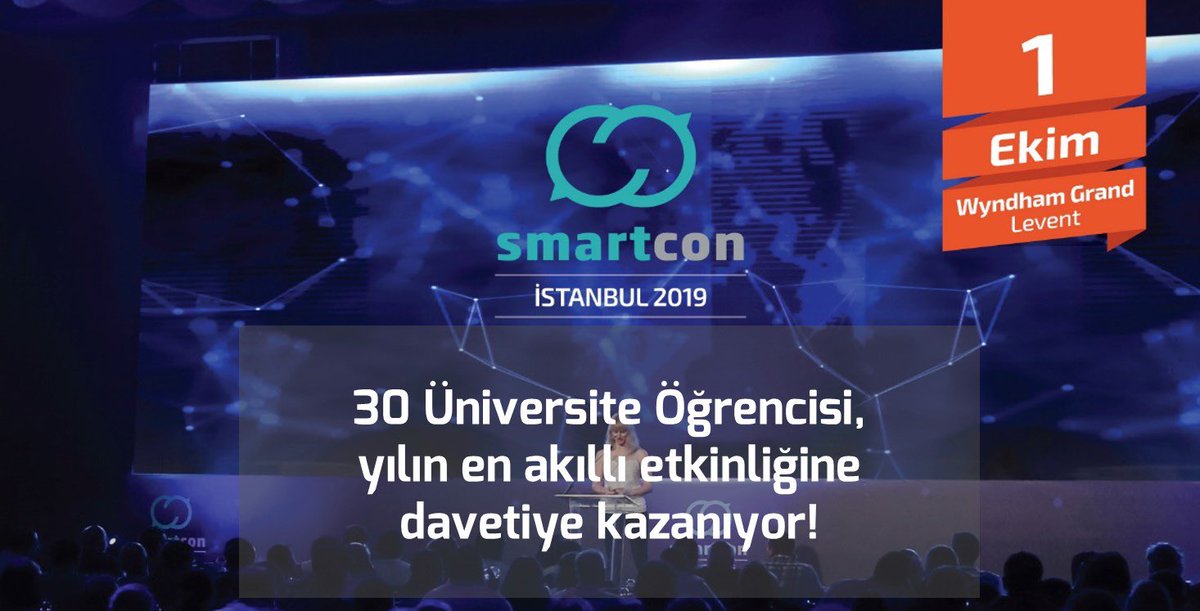 smartconglobal's tweet photo. Siz de üniversitelerin iglili bölümlerinde öğrenciyseniz ve yılın en akıllı zirvesi smartcon2019 İstanbul’a katılmak istiyorsanız hemen başvurun!  
https://t.co/i7pwpCaQ8H
Son başvuru tarihi 30 Ağustos.
Kazananlar sosyal medya hesaplarımızdan duyurulacaktır. https://t.co/qyiaUYCnXB