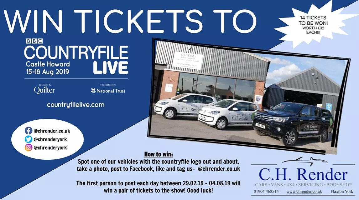 #win #wintickets #chrender #bbcountryfilelive