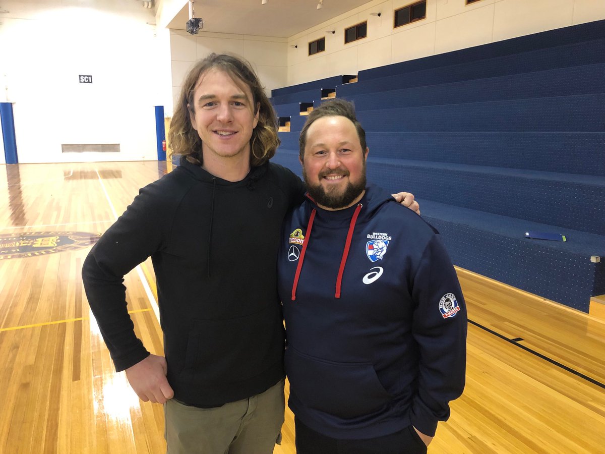 Hamilton &amp; A Coll launched their Football Academy tonight in partnership with the Western Bulldogs. Assisting with the launch former student Liam Picken with NGA Manager Dave Newton ⁦<a href="/westernbulldogs/">Western Bulldogs</a>⁩ ⁦<a href="/AFL/">AFL</a>⁩ ⁦⁦⁦<a href="/aflvic/">AFL Victoria</a>⁩ ⁦⁦⁦⁦⁦⁦⁦<a href="/AFL_WD/">AFL Western District</a>⁩