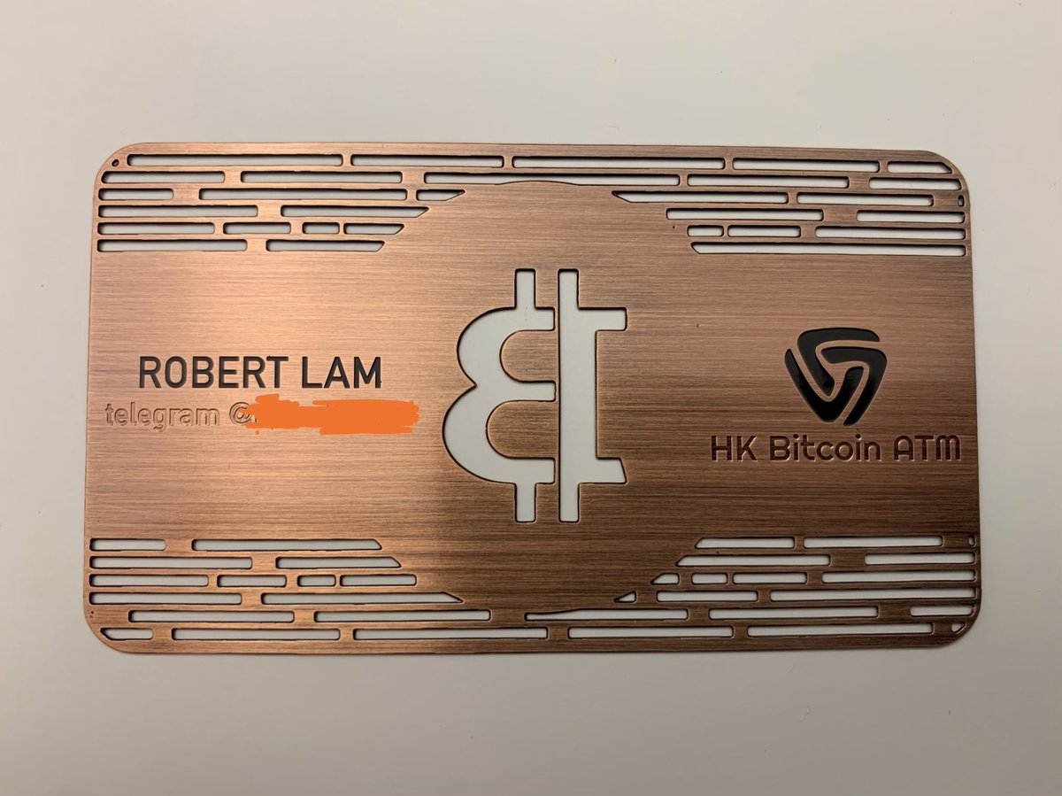 Larry Salibra | larry.btc on Twitter: "Award for the best business card at  #SpotConf goes to Robert Lam of @hkbitcoinatm for his solid metal bitcoin  business card. This is one business card