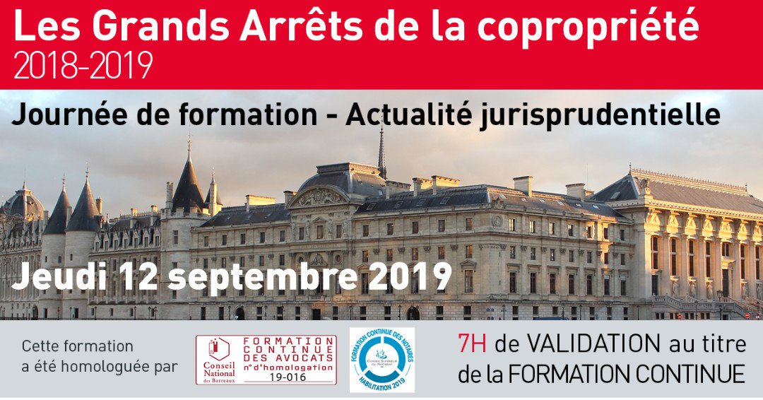 [#FORMATION] Les travaux en #copropriété ?

Ne manquez pas l'intervention de Cyril SABATIE

Retour sur les décisions de ces dernières mois

🗓 12/09/2019
📍Paris

Infos sur edilaix.com

#courdecassation #courdappel #avocat #droitimmo #jurisprudence #syndics #gac2019