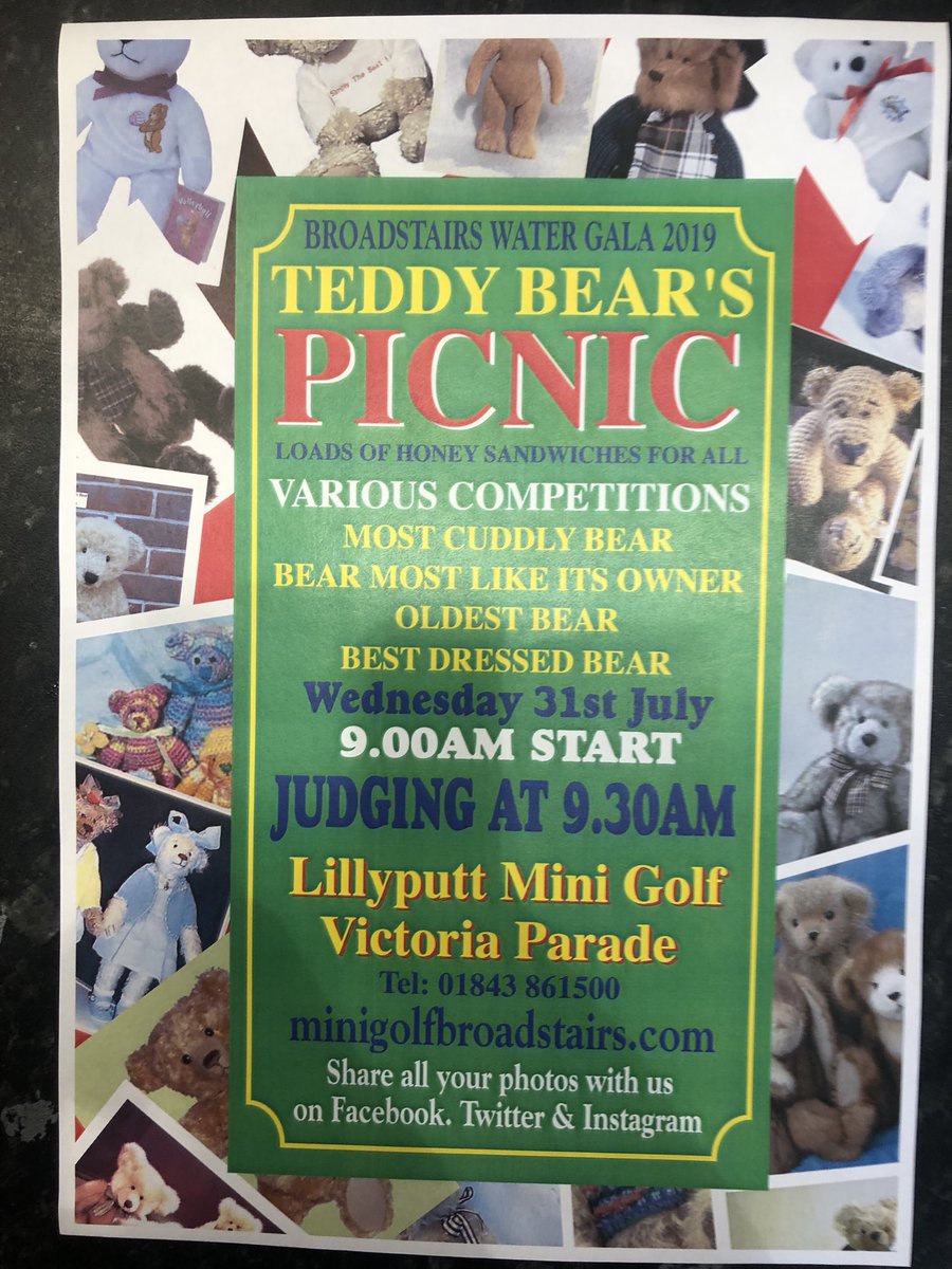 🐻 | We look forward to hosting the Teddy Bear’s Picnic on Wednesday morning as we kick off #Broadstairs Water Gala!