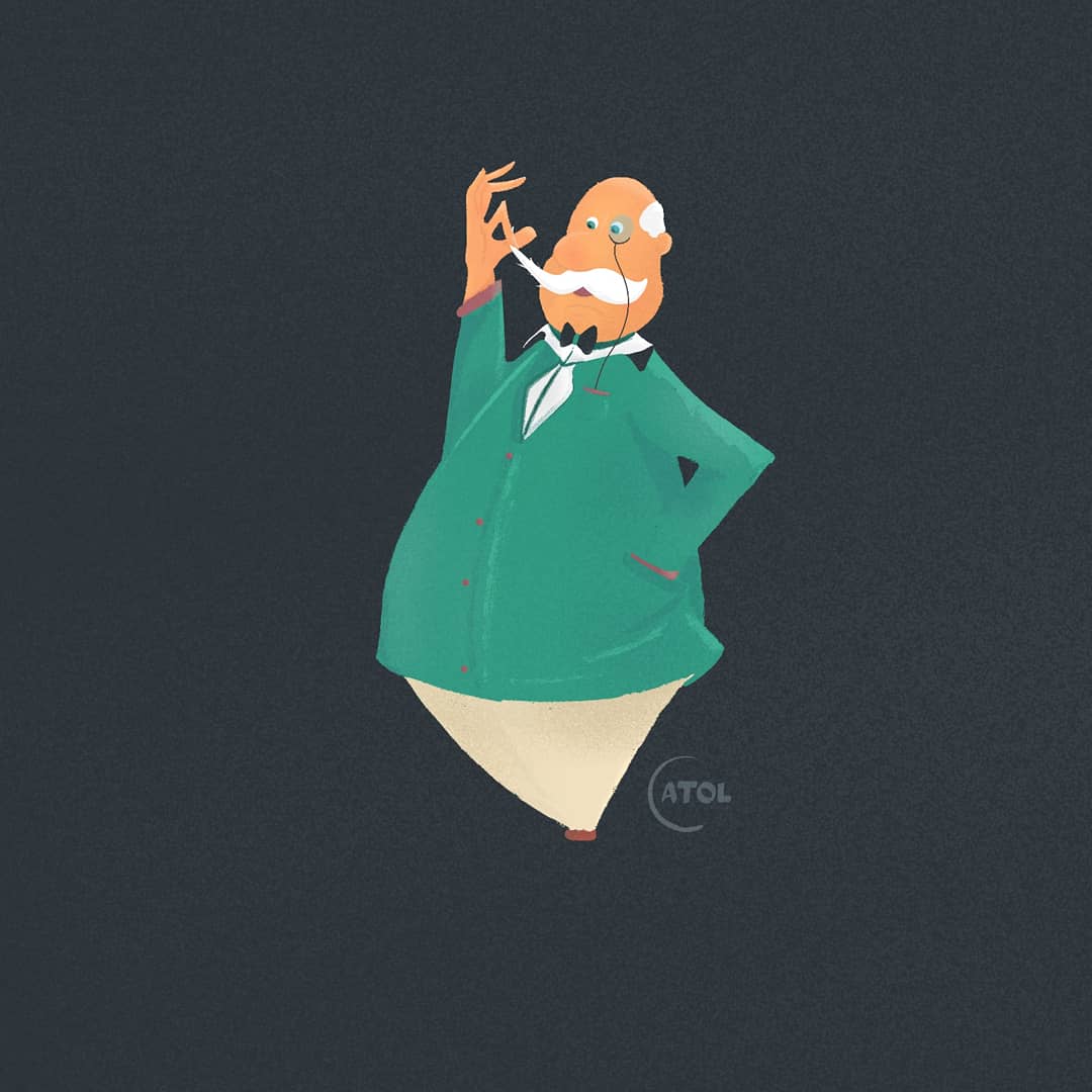 atol_art's tweet photo. My first assignment for Stephen Silver's class.
.

Tried to work from shapes which is clearly a great way to start designing the character.

@SchoolismLIVE @stephensilver7 

#walterchipwitther #schoolism #artprint #procreate #procreateartist #stephensilver #monocle #characterart https://t.co/am6YnvvUp0