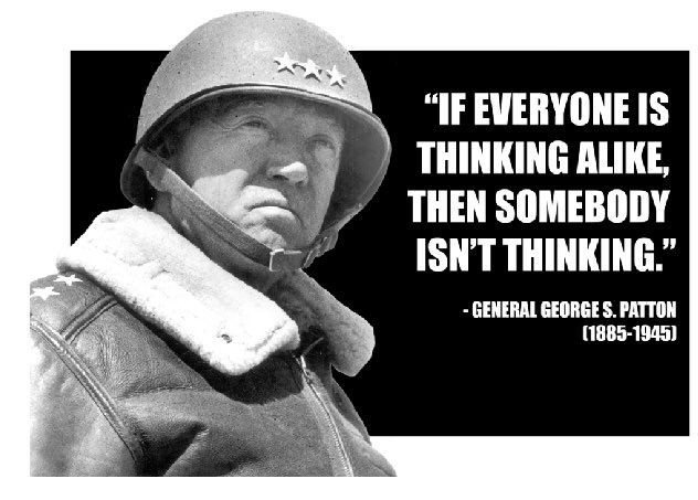 sbwisni's tweet photo. When I heard this quote in a podcast this summer, I knew it would be my classroom motto this year. If everyone is thinking the same thing (has the same solution), then someoneโs not thinking! #STEM #EdChat #DesignThinking #OpenEndedProblems #mtbos #CriticalThinking ๐ก https://t.co/DozRwuI7V4