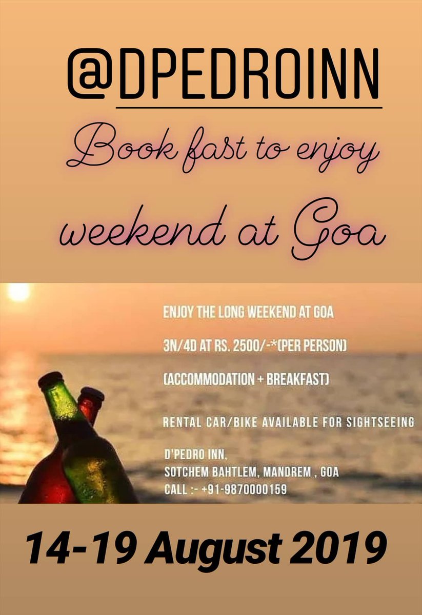niharikamd1's tweet photo. #dpedroinn #mandrem #GOA. https://t.co/Q96lUaI9O0