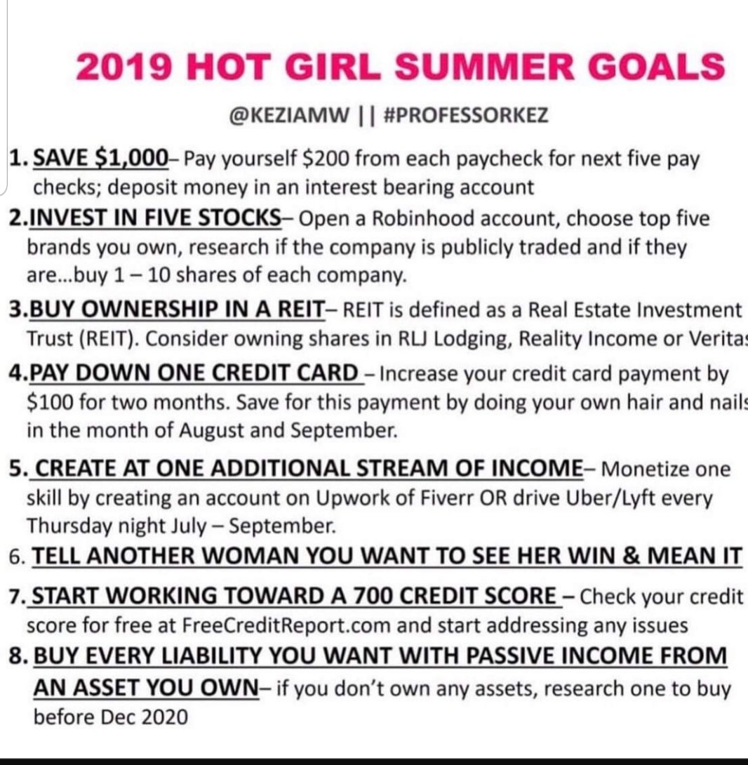 I love New Birth Hot girl summer financial goals.
#simplifiedfinance
#financialfreedom 
#hotgirlsummergoals
#blackgirlmagic

facebook.com/NewBirthMBC1/p…