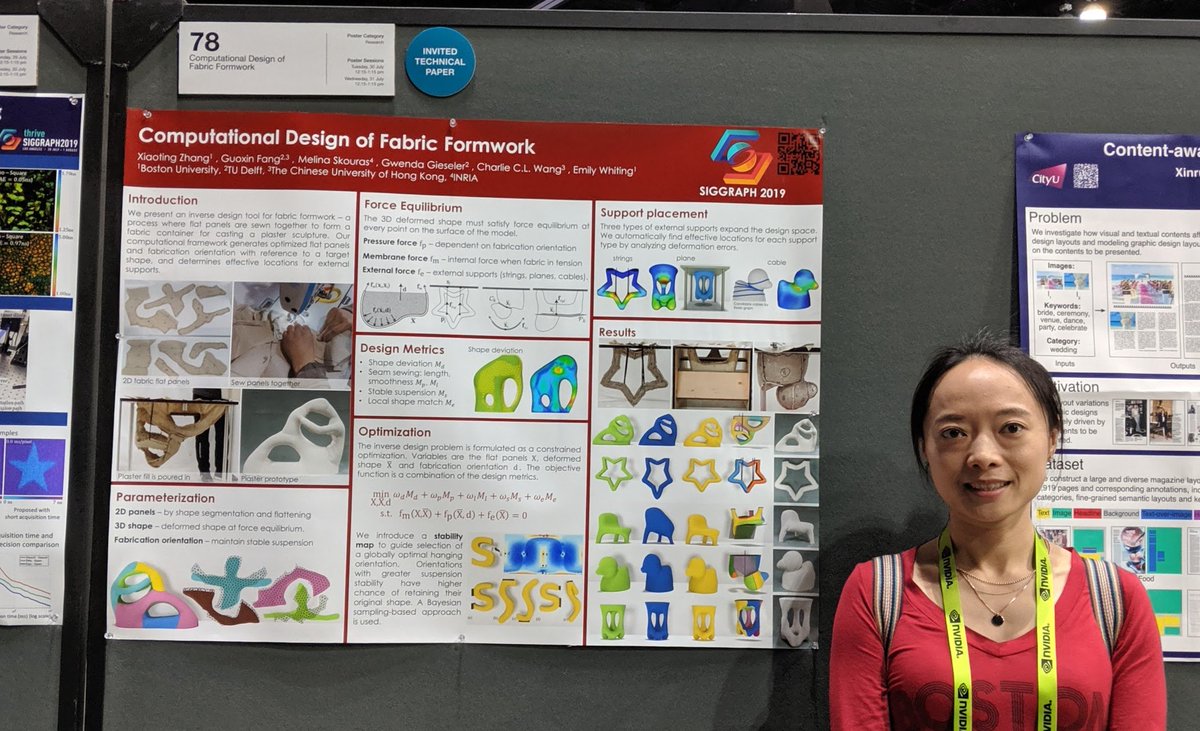 emilyjwhiting's tweet photo. Our @siggraph paper "Computational Design of Fabric Formwork" has an invited poster. Come chat with Xiaoting Zhang on Tuesday/Wednesday 12:15-1:15pm, South Hall J (near E-tech/Art Gallery entrance)  #fabricformwork #BUCompSci https://t.co/4bgA4KPe6m https://t.co/8d8GAdgpM6
