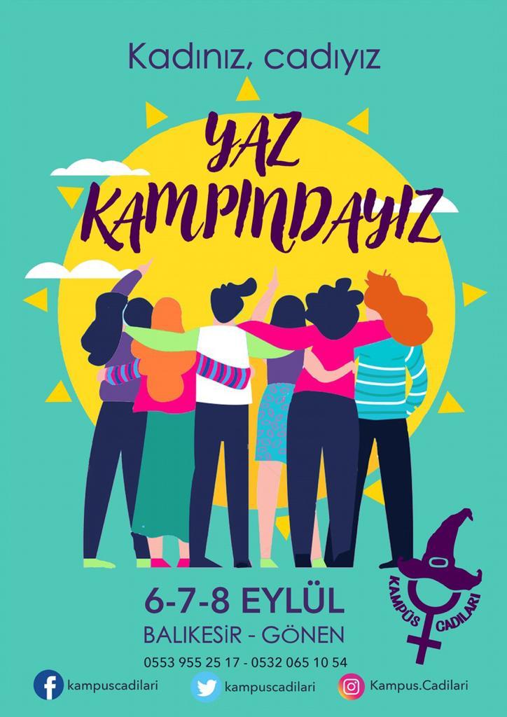 Duyduk duymadık demeyin 📣
Heyecanla, umutla beklediğimiz Kampüs Cadıları 4. Yaz Kampımızı bu yıl, 6-7-8 Eylül tarihlerinde Balıkesir Gönen'de gerçekleştireceğiz 🌱

Bilgi ve iletişim için arayabilir veya mesaj atabilirsiniz 💜 Unutma sen yoksan bir kişi eksiğiz 
Takipte kalın 🤸🏽‍♀️