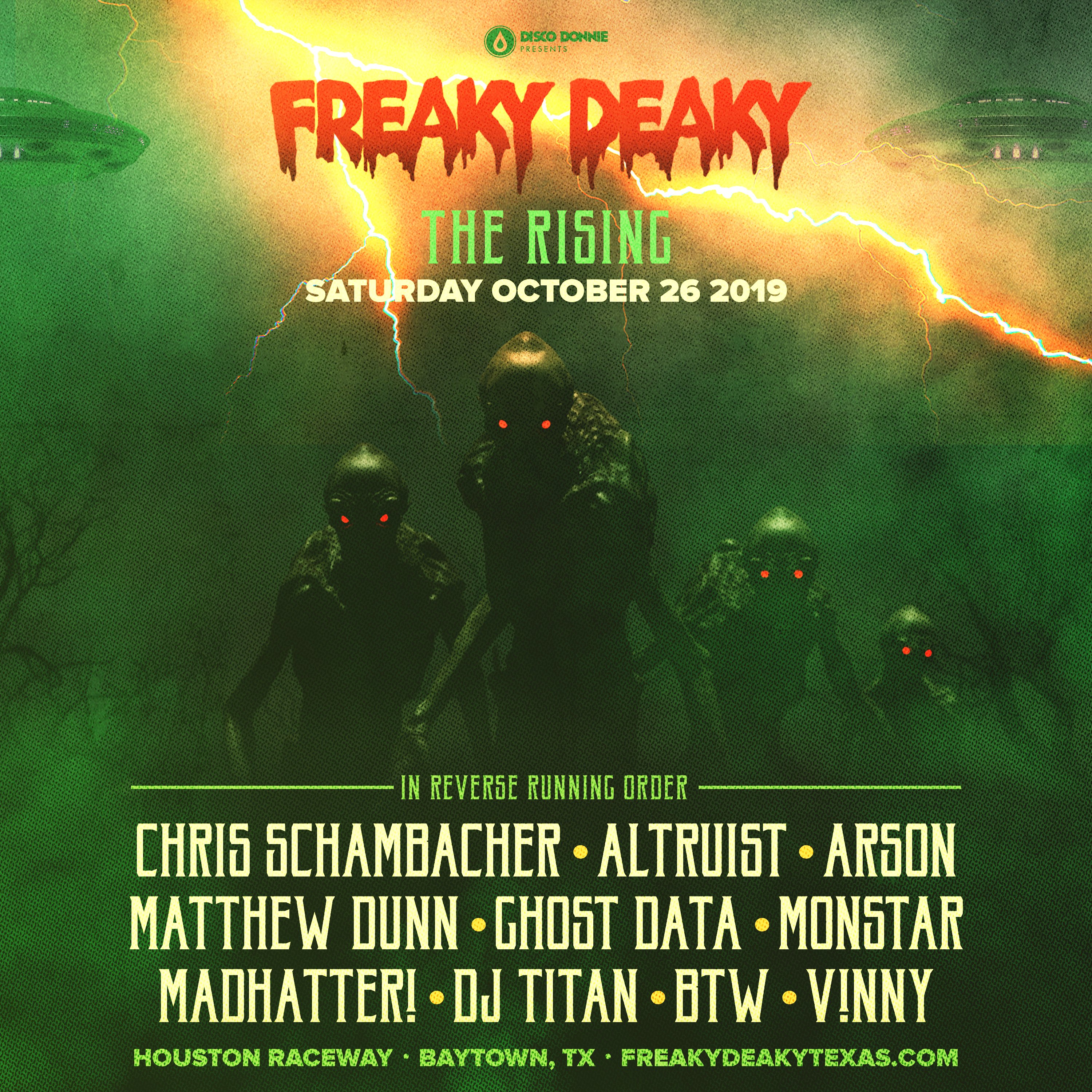 The Freaky Deaky Houston lineup for The Rising