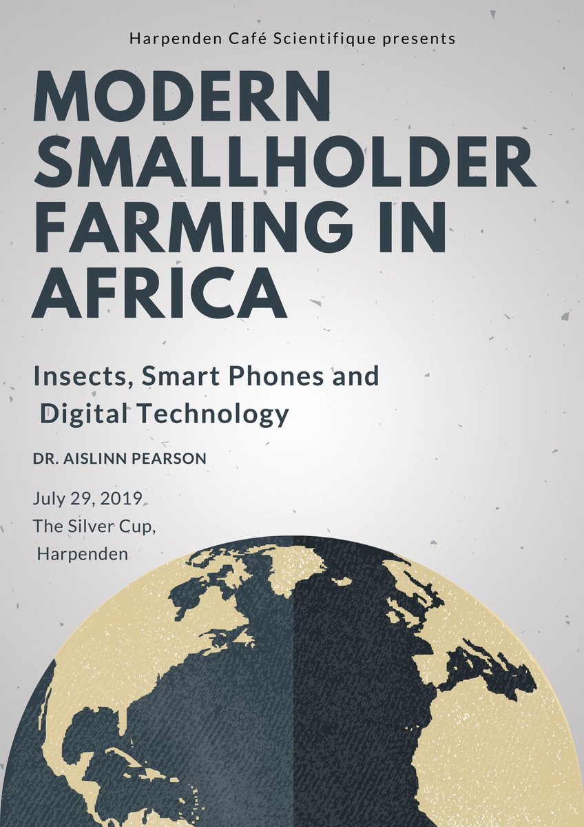 CSHarpenden's tweet image. Tonight we have Dr Aislinn Pearson presenting at Cafe Scientifique, about smallholder farming in Africa and pest control. Find us at the Silver Cup in Harpenden at 7:30! #pestcontrol #Science