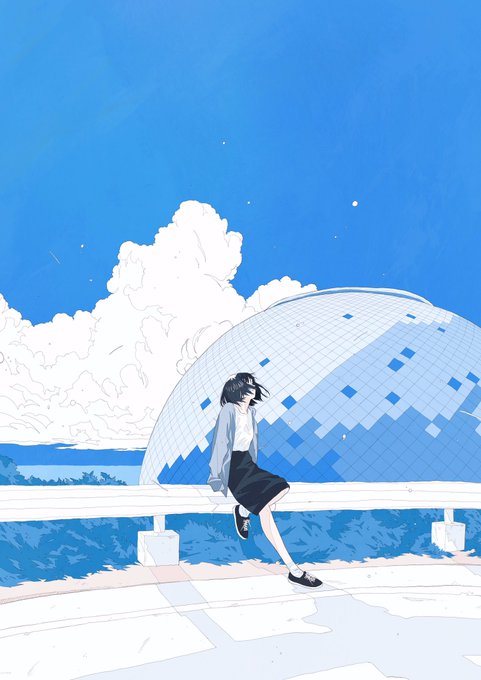 「black hair blue theme」 illustration images(Latest)｜20pages