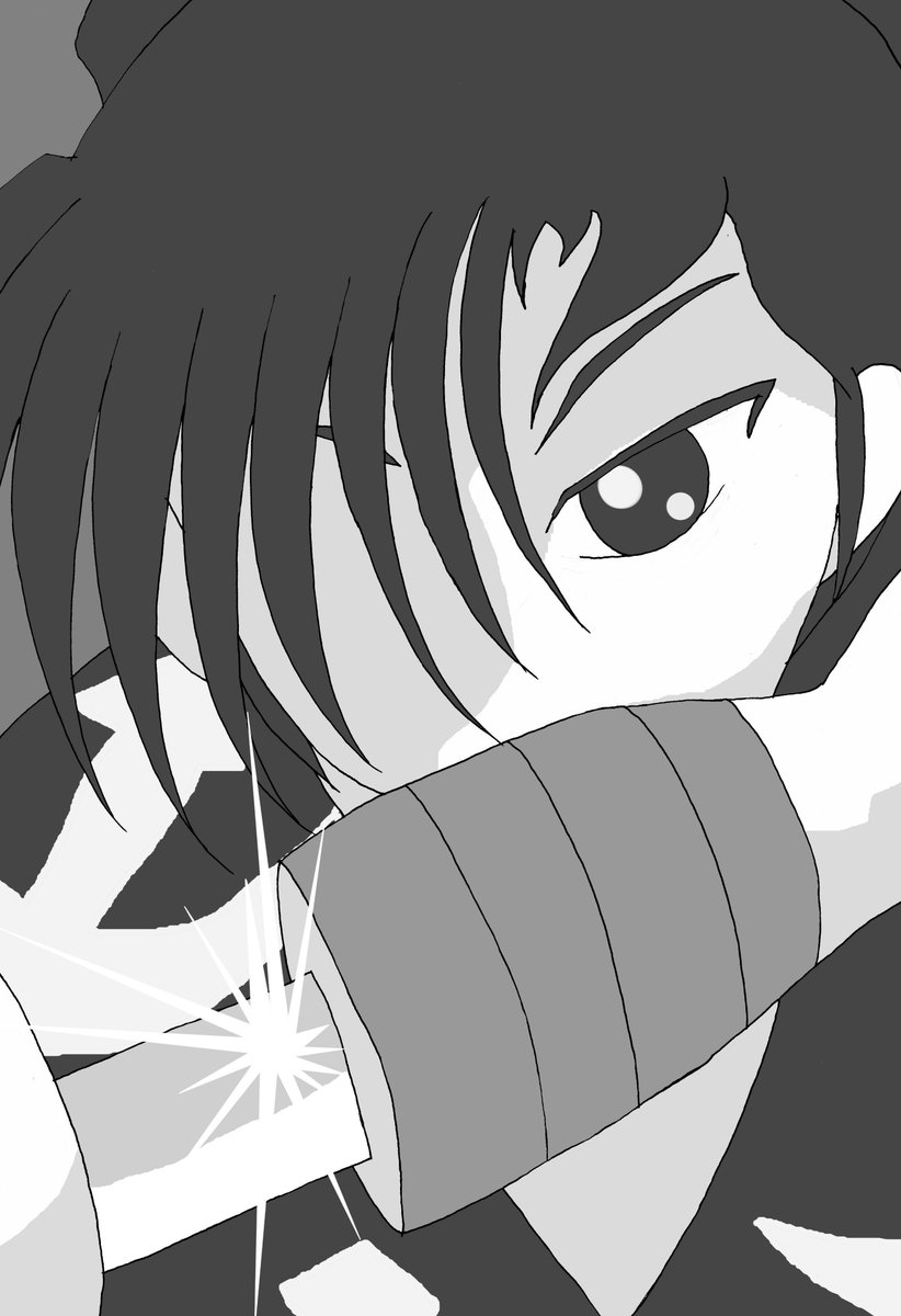 亜虫 Twitterren 今月どろろ どろろと百鬼丸 を見た記念の百鬼丸 1969年版は野沢那智さんが声を担当されててカッコいいんだよな アニメ が白黒だったのでそれに合わせて白黒で 色考えなくていいから描きやすい